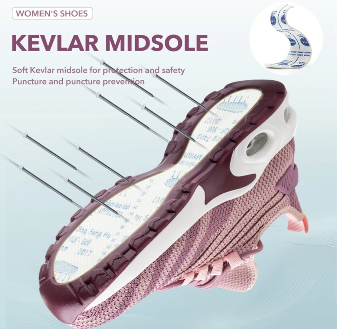 Zapatilla de Seguridad Guyisa® Modelo 0277 Mujer Puntera de Acero Suela de Kevlar Anti Clavos